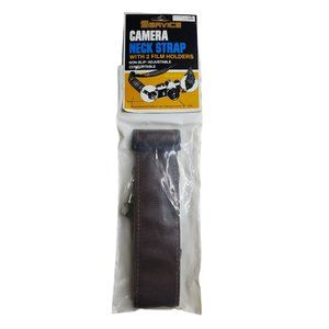 vintage service manufacturing canvas camera neck strap with 2 film holders